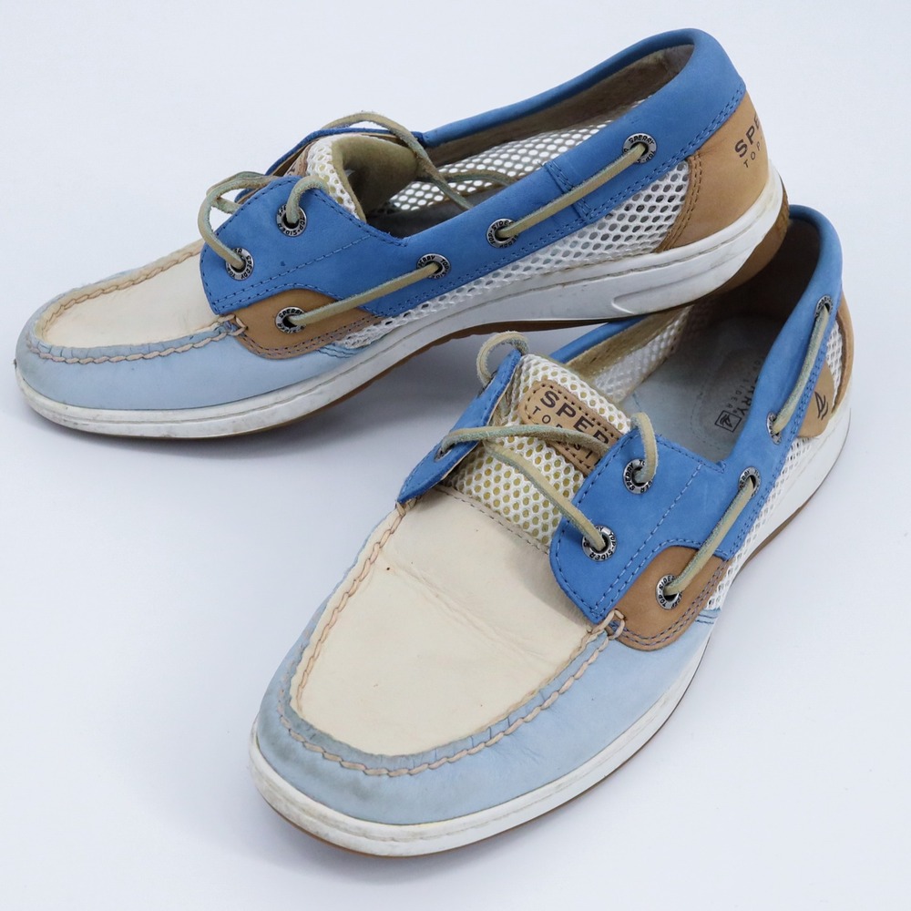 Sperry‎ Top-Sider Womens 9M Blue Tan Mesh Leather Boat Shoes 9244302 - Picture 12 of 12